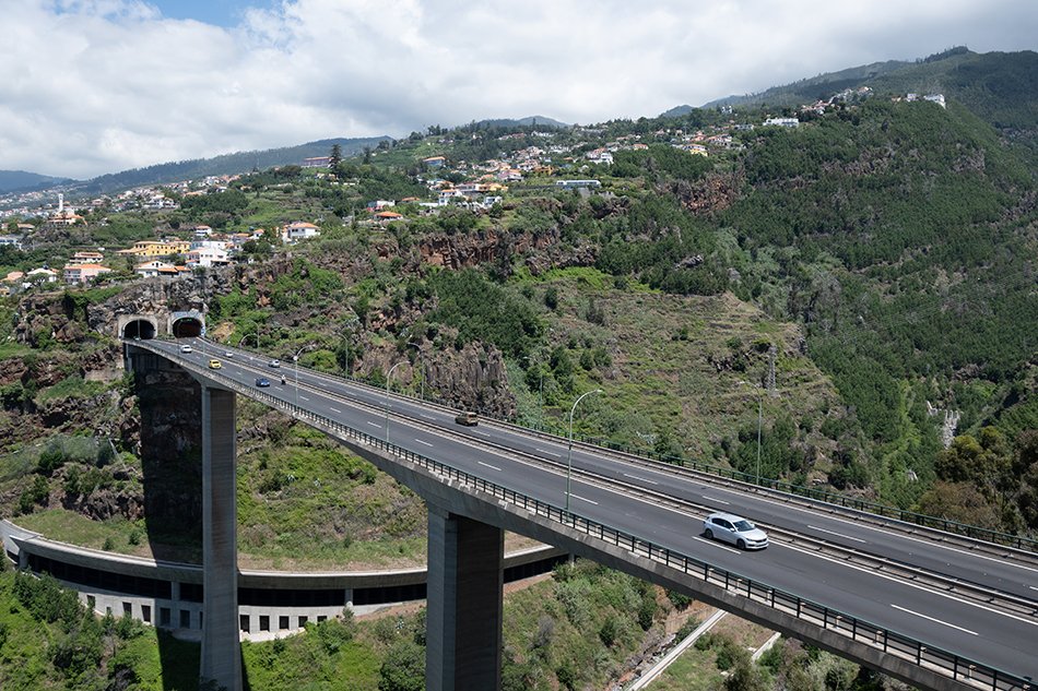 Spectacular highway architecture in Funchal, Madeira.