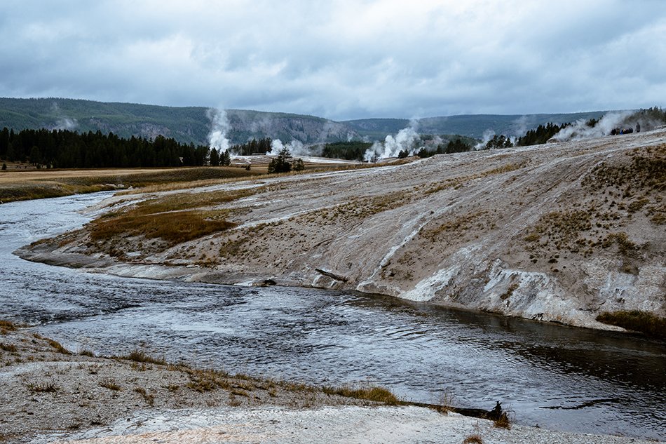 Thermal activity in Yellowstone National Park.