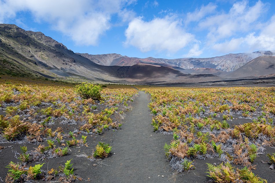 Inside the Haleakalā caldera, Maui, Hawaii.