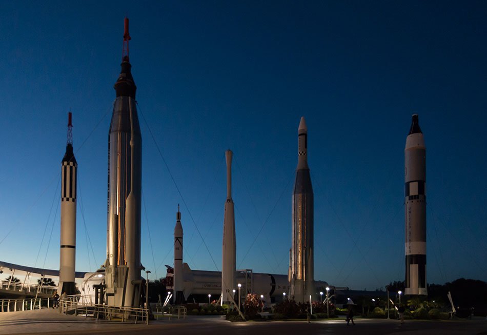 The Rocket Garden, Kennedy Space Center, Florida.