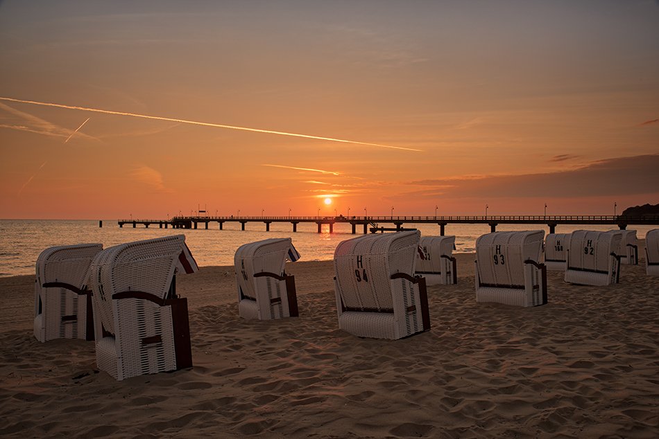 Beach baskets in Göhren on the Baltic Sea.