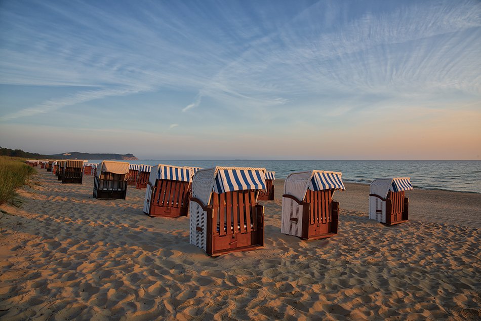 Beach baskets in Göhren on the Baltic Sea.