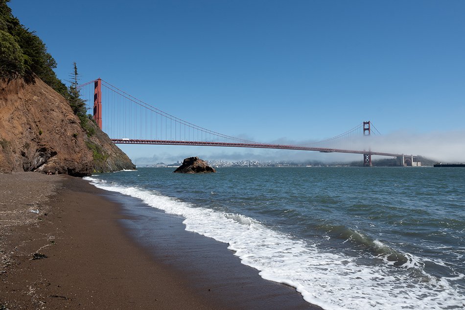 The Golden Gate Bridge.