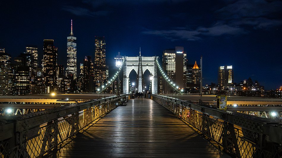 Manhattan from the Brooklyn Bridge.