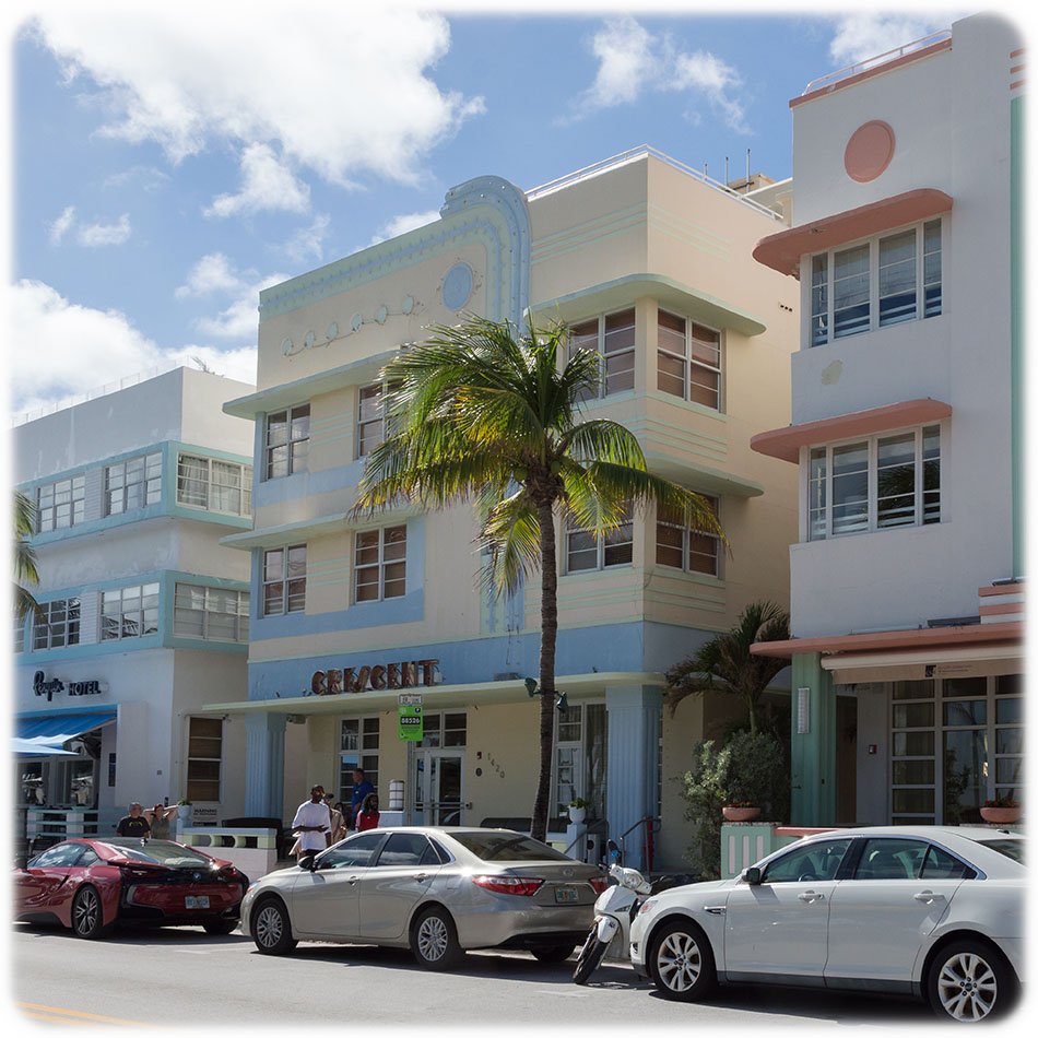 The art deco district on Ocean Drive, Miami Beach, Florida.
