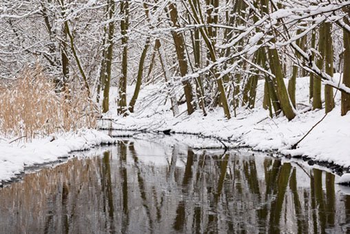 A snowy river.