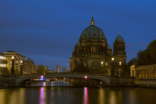 The Beliner Dom and The Spree at blue hour.