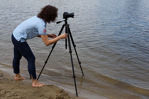 Using a tripod.