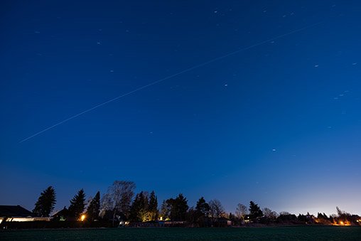 A long exposure of the International Space Station.