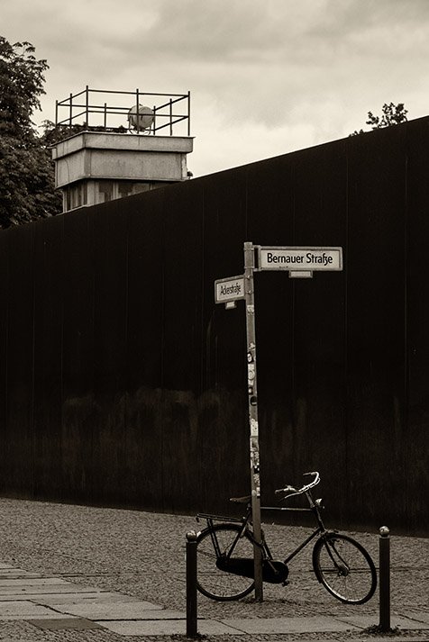 One of the death strip watch towers in Bernauer Straße.