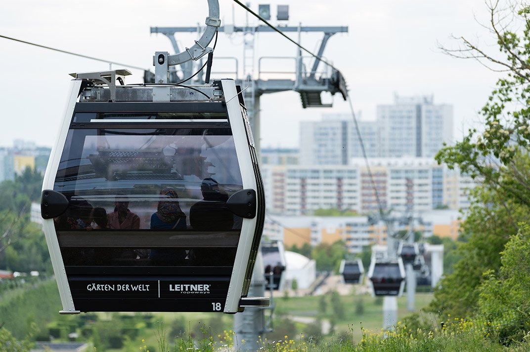 The cable car over Gardens Of The World.