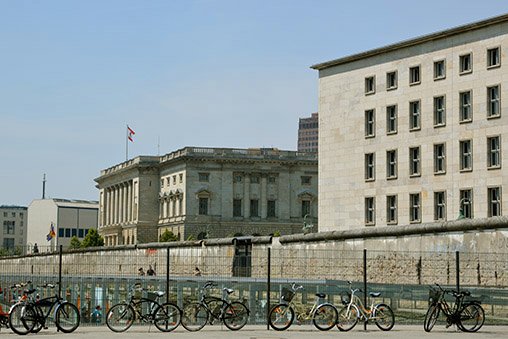 Berlin Wall with a warm colour cast.