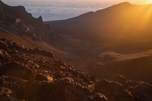 Sunrise over Haleakalā Crater.